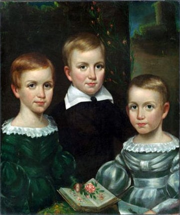Emily, Austin, and Lavinia Dickinson as children
