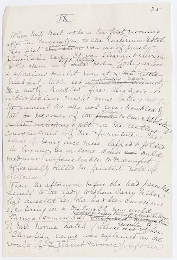 The House of Mirth original manuscript page, ca 1904