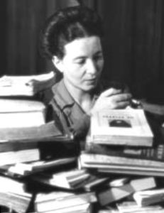 Simone de beauvoir at her desk