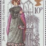 Jane austen Catherine Moreland Northanger Abbey stamp 1975