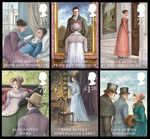 jane Austen Stamp set