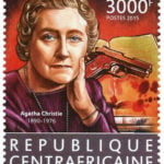 Agatha Christie Stamp 125th anniversary Republique Centrafricaine