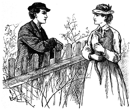 Frank T. Merrill Illustration of Laurie and Jo from Little Women by Louisa May Alcott 