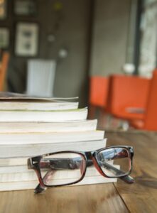 Books and glasses