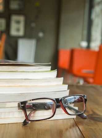 Books and glasses