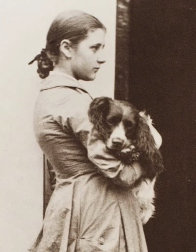 Young Beatrix Potter and Dog