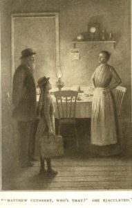 anne shirley with matthew and marilla cuthbert