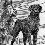 Illustration of Emily and her dog Keeper