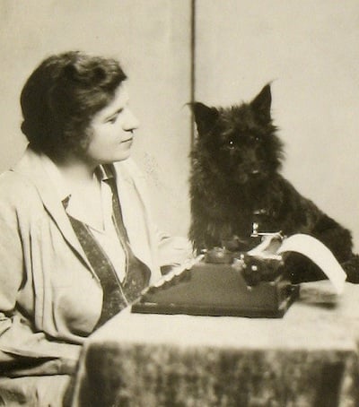Rachel Field and her dog, Spriggen