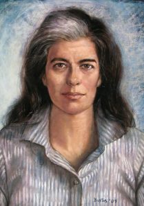Susan Sontag pastel portrait by Juan Bastos