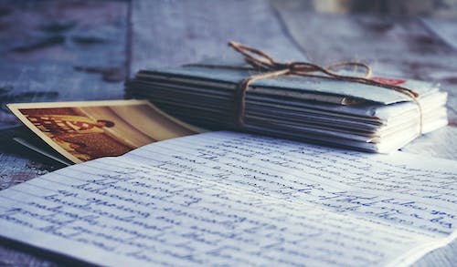 Package of letters and manuscript
