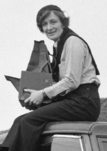 Dorothea Lange with a large format camera