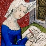 christine de pizan working on a book