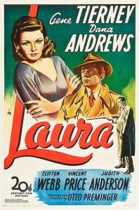 Laura by Vera Caspary 1943 film poster